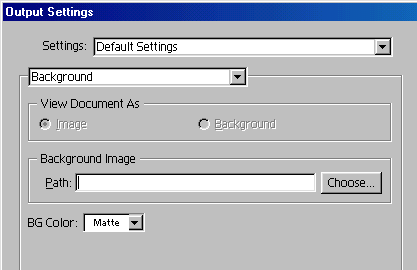 Окно Output Settings в режиме Image